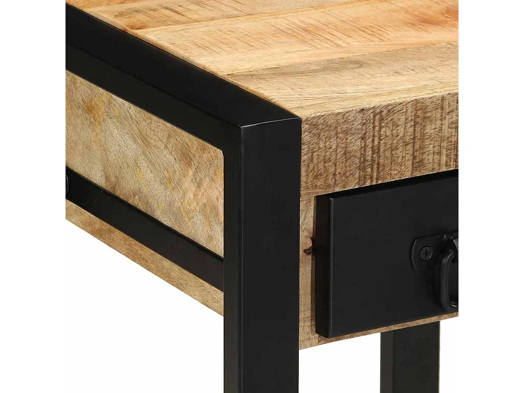 Tavolino 35x35x50 cm in Legno Grezzo Massello di Mango