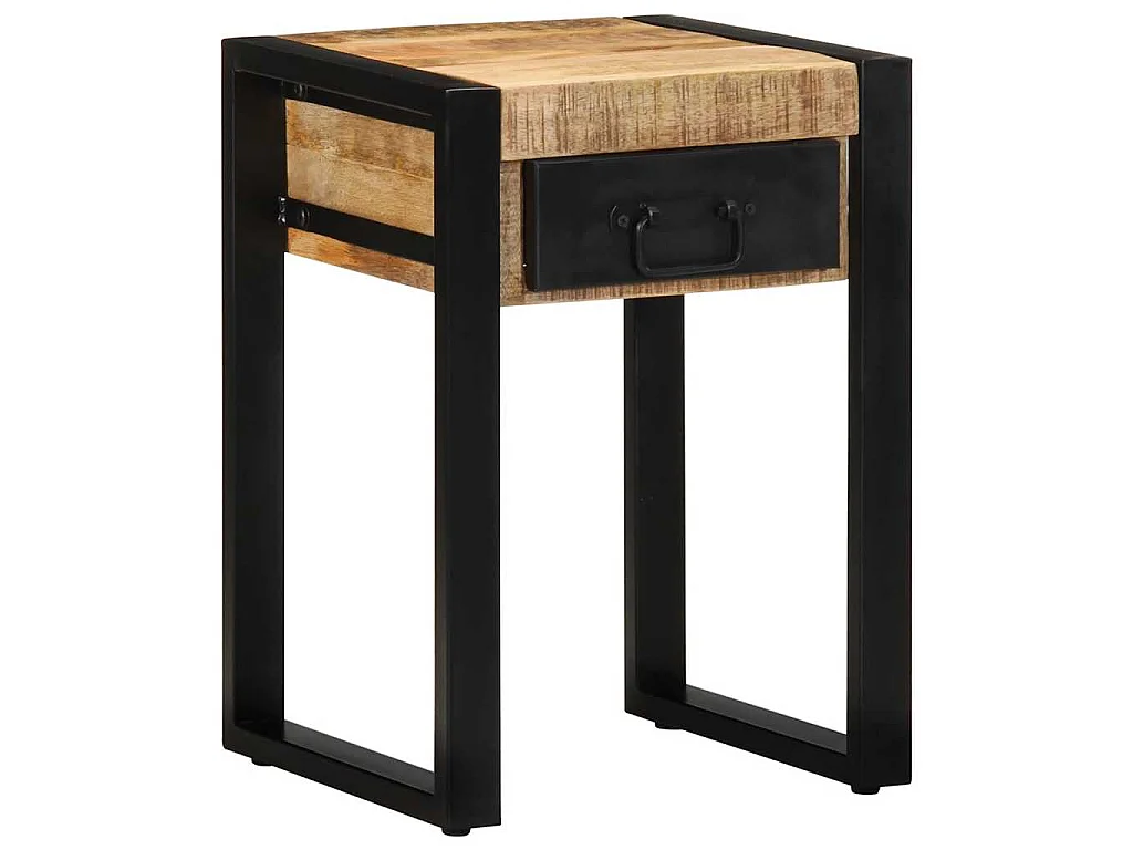 Table d'appoint 35x35x50 cm bois massif de manguier brut