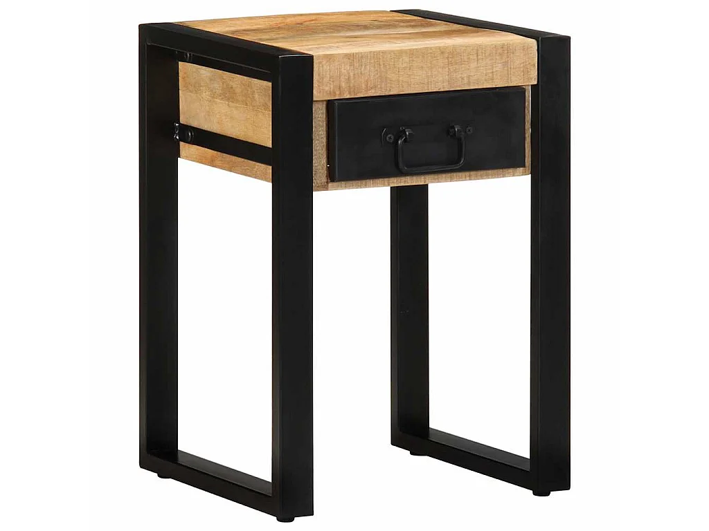 Table d'appoint 35x35x50 cm bois massif de manguier brut