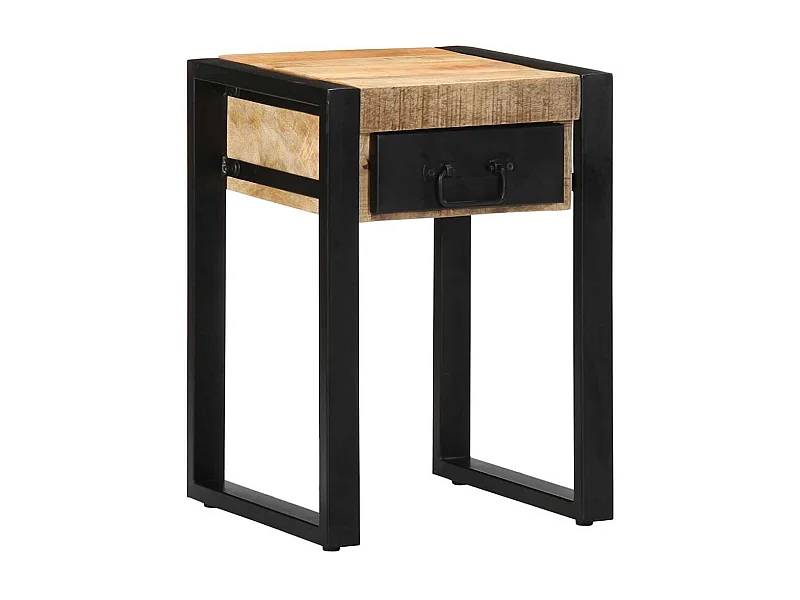 Beistelltisch 35x35x50 cm Raues Massivholz Mango