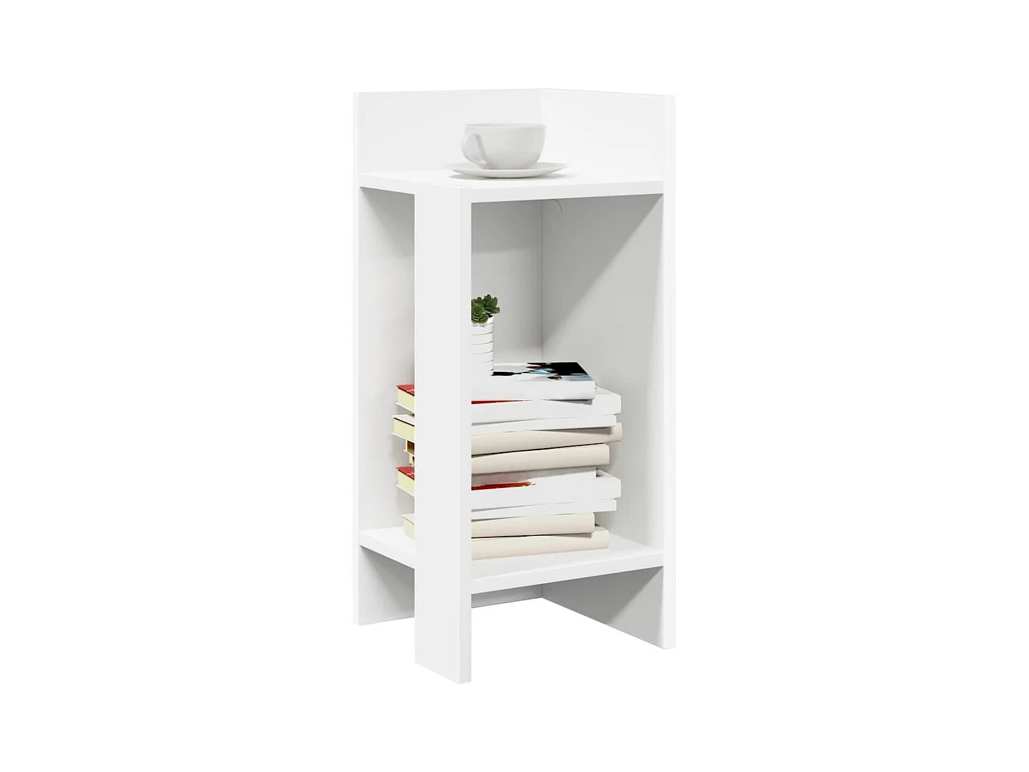 Tables d'appoint 2 pcs avec étagère blanc 25,5x27x60 cm
