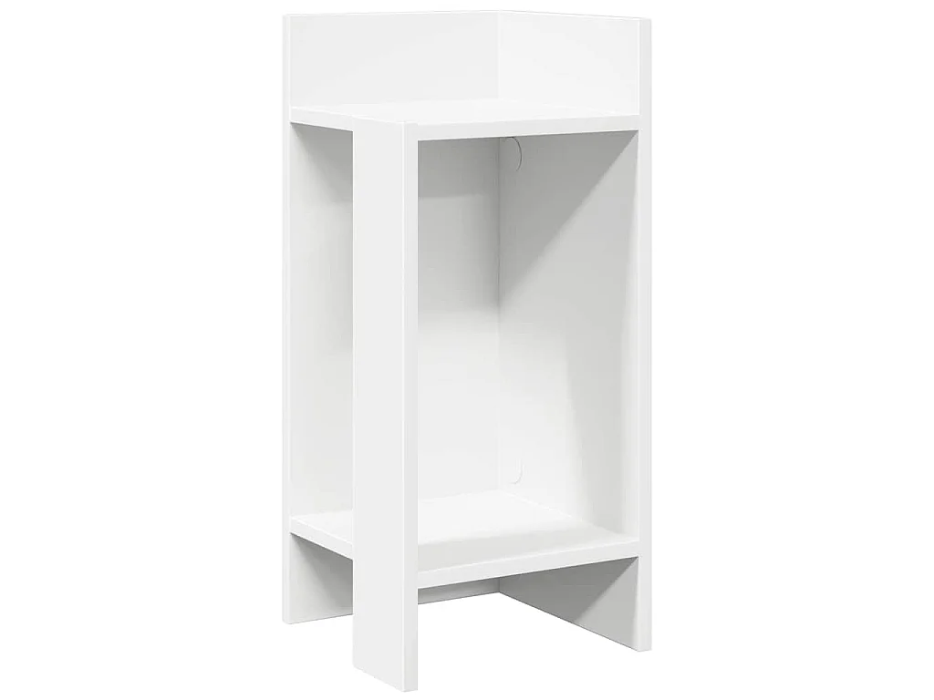 Tables d'appoint 2 pcs avec étagère blanc 25,5x27x60 cm