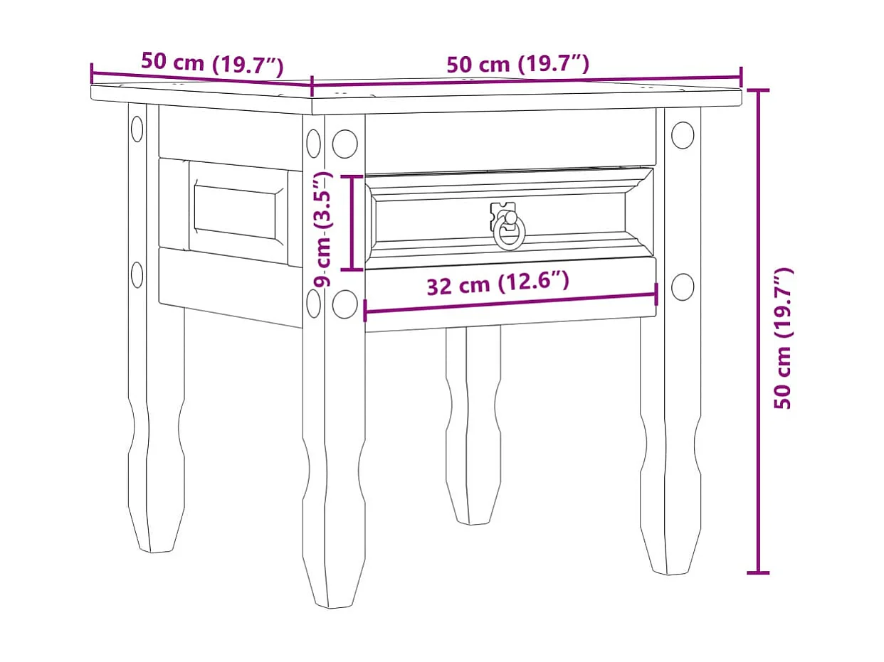 Beistelltisch Corona 50x50x50 cm Massivholz Kiefer