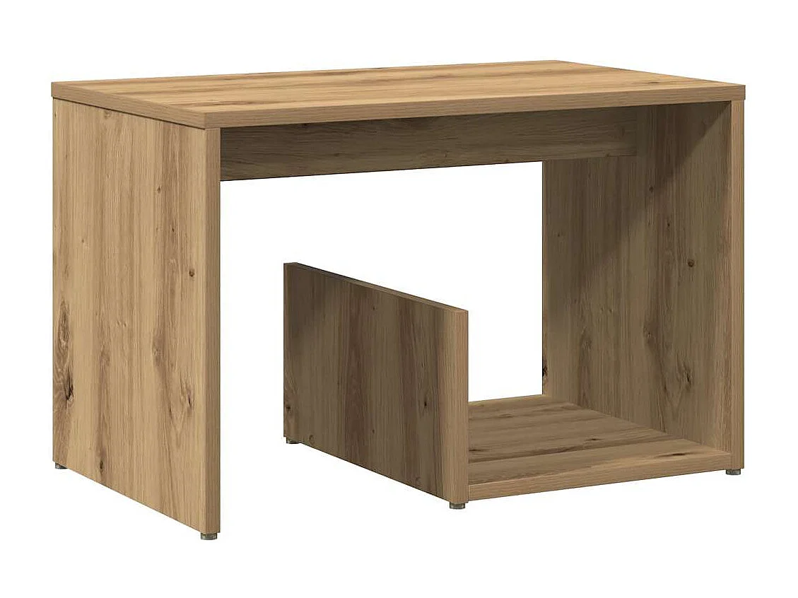 Table d'appoint chêne artisanal 59x36x38 cm bois d'ingénierie