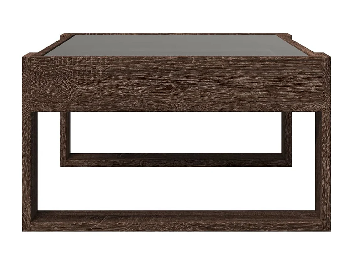 Couchtisch mit Infinity-LED Braun Eichen-Optik 70x53x30 cm