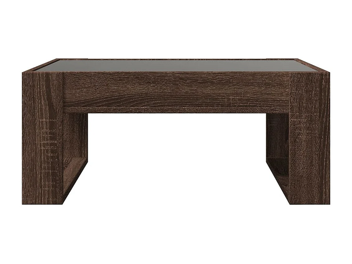 Couchtisch mit Infinity-LED Braun Eichen-Optik 70x53x30 cm