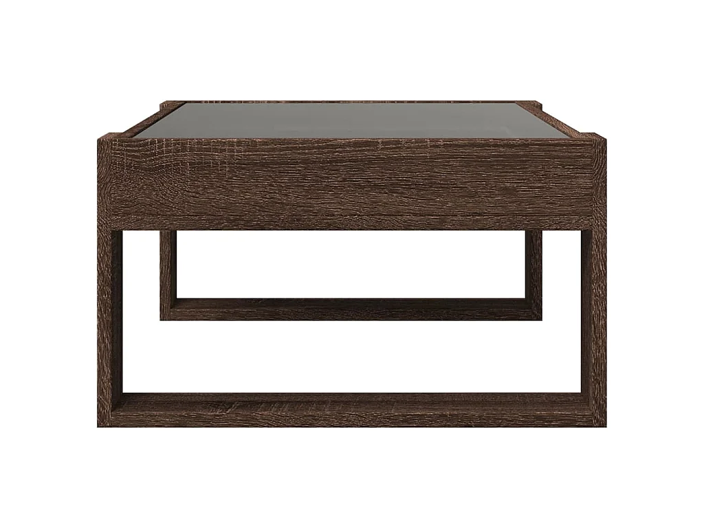 Couchtisch mit Infinity-LED Braun Eichen-Optik 70x53x30 cm