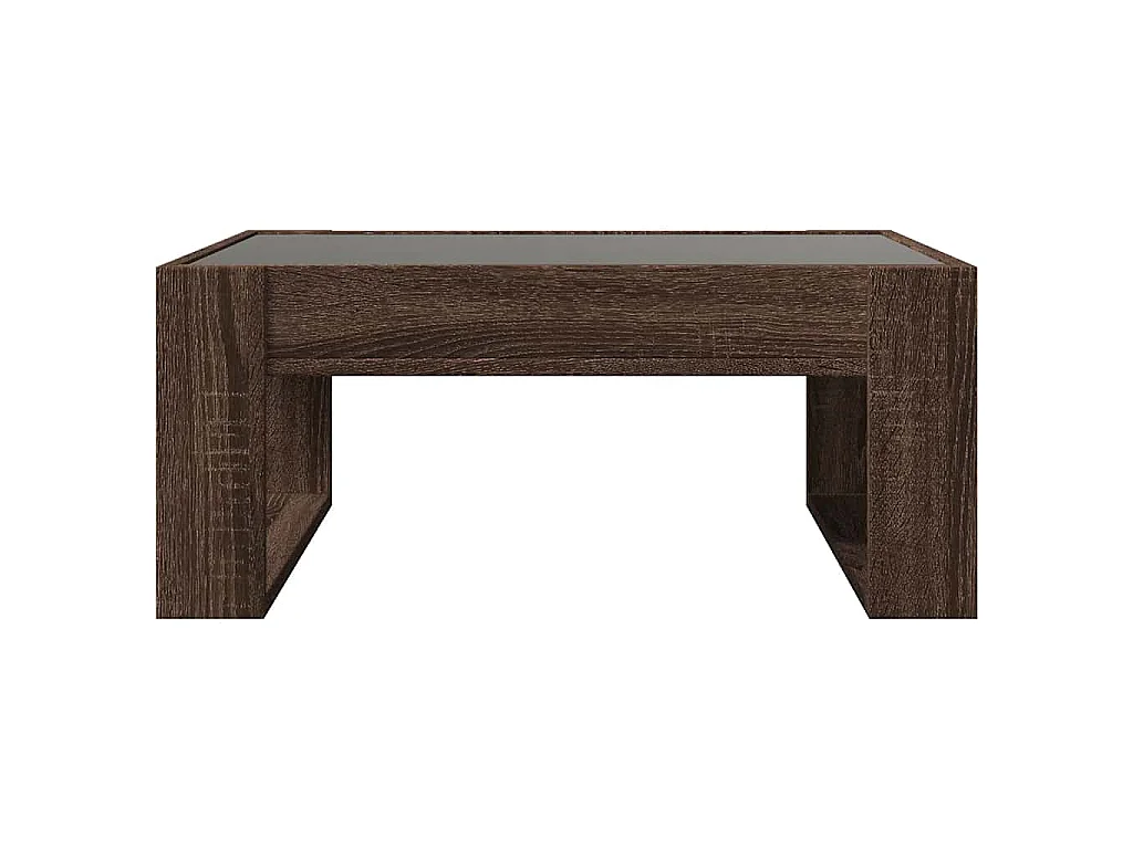 Couchtisch mit Infinity-LED Braun Eichen-Optik 70x53x30 cm