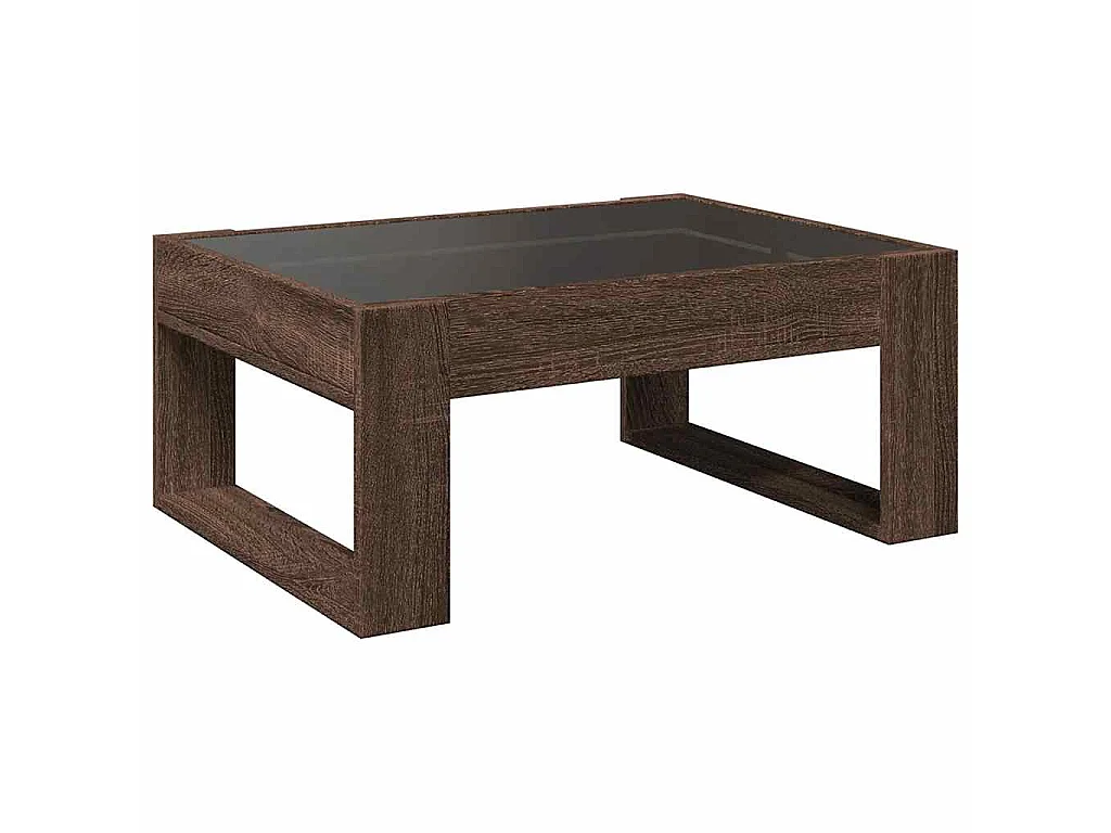 Couchtisch mit Infinity-LED Braun Eichen-Optik 70x53x30 cm