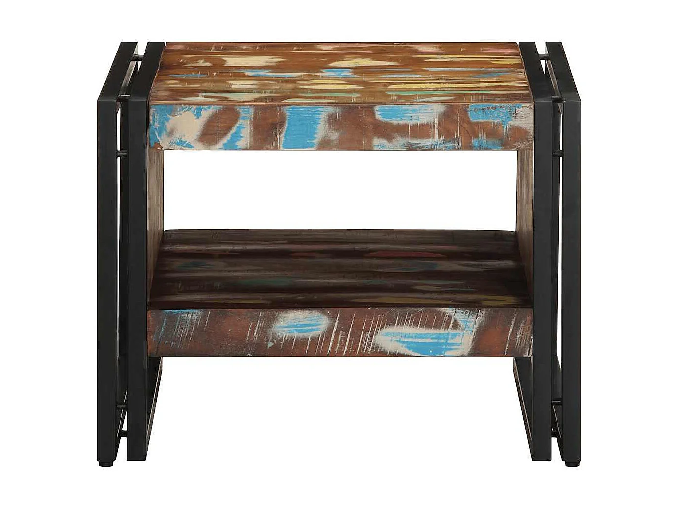 Couchtisch Mehrfarbig 50x50x38 cm Altholz Massivholz