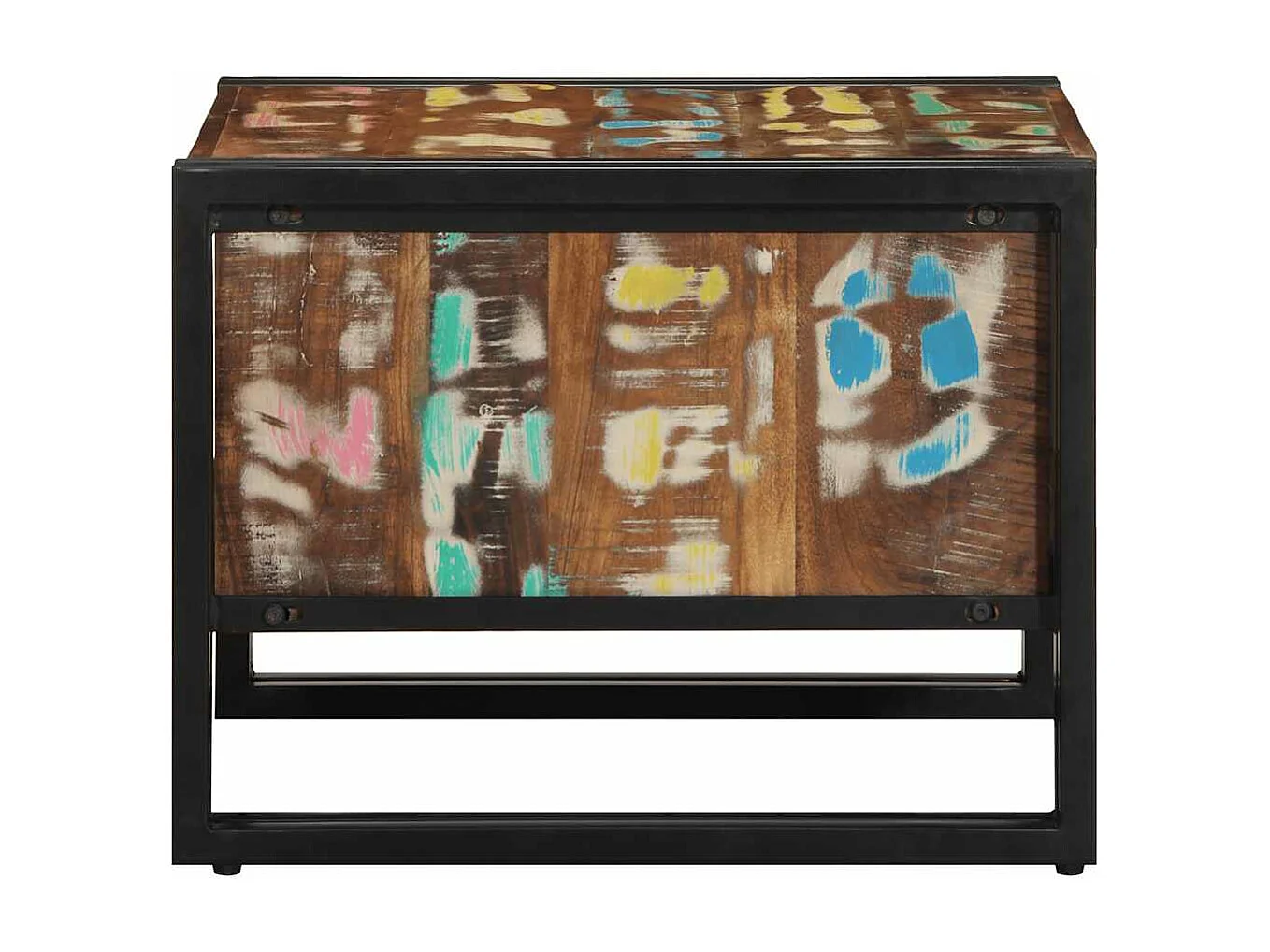 Couchtisch Mehrfarbig 50x50x38 cm Altholz Massivholz