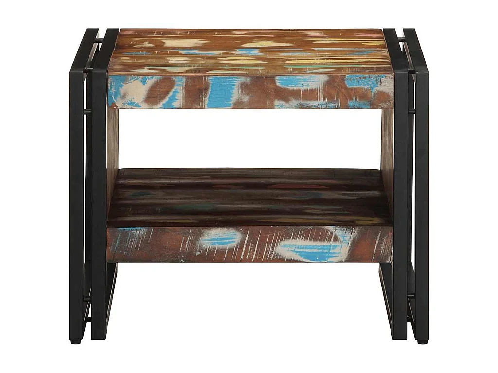 Couchtisch Mehrfarbig 50x50x38 cm Altholz Massivholz