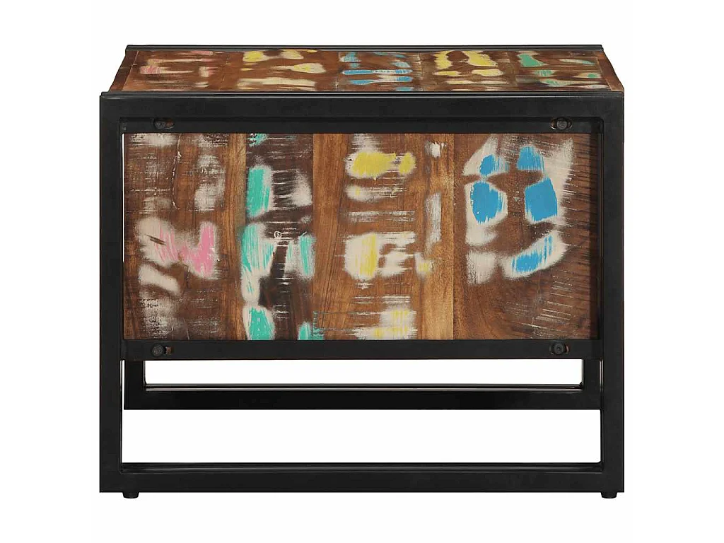 Couchtisch Mehrfarbig 50x50x38 cm Altholz Massivholz