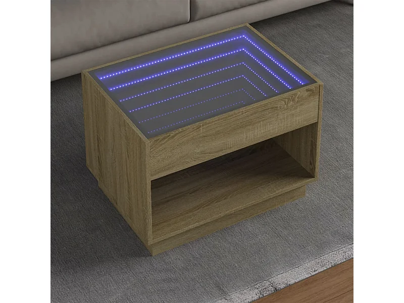 Couchtisch mit Infinity-LED Sonoma-Eiche 70x50x50 cm