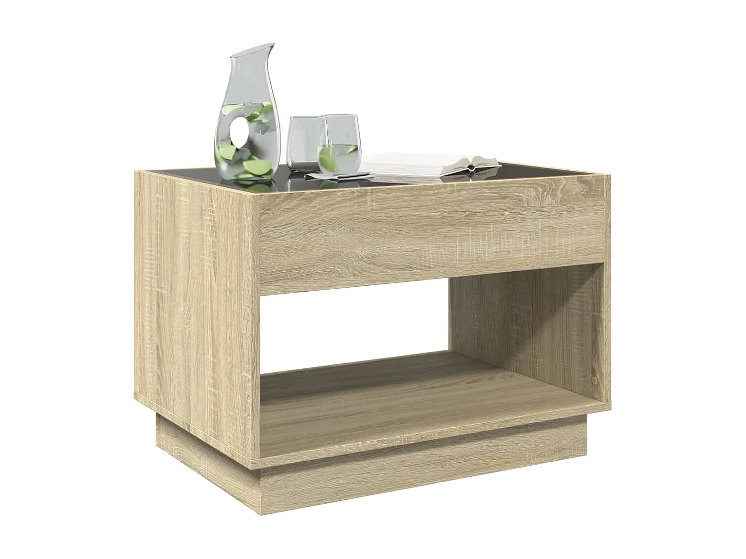 Table basse avec LED infini chêne sonoma 70x50x50 cm