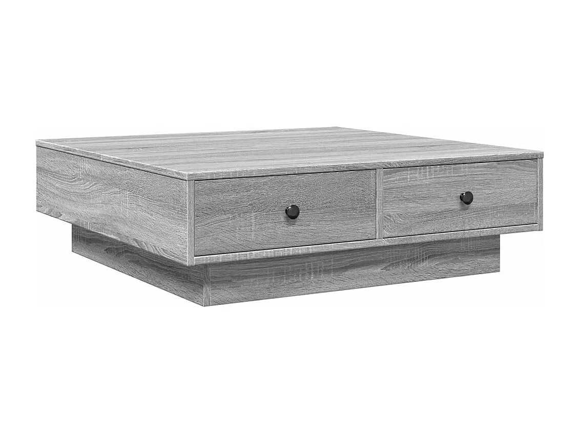Mesa de centro madera de ingeniería gris Sonoma 90x90x28 cm