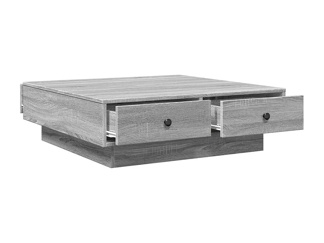 Mesa de centro madera de ingeniería gris Sonoma 90x90x28 cm