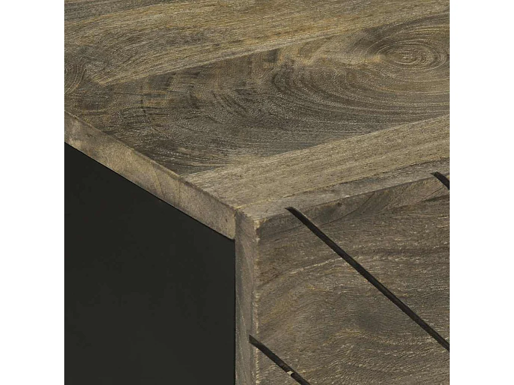 Couchtisch Schwarz 100x54x40 cm Massivholz Mango