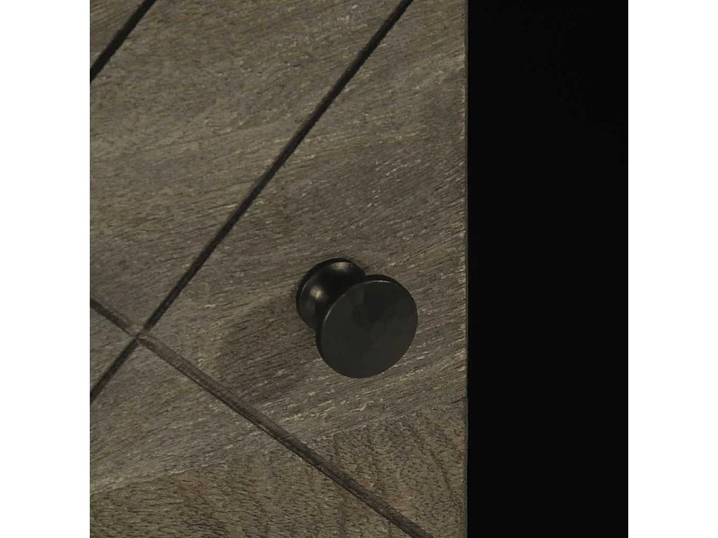 Tavolino da Salotto Nero 100x54x40cm in Legno Massello di Mango