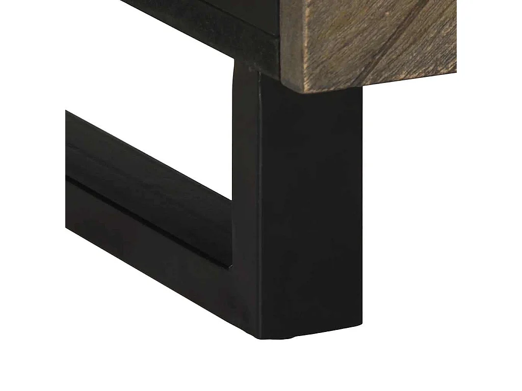 Tavolino da Salotto Nero 100x54x40cm in Legno Massello di Mango