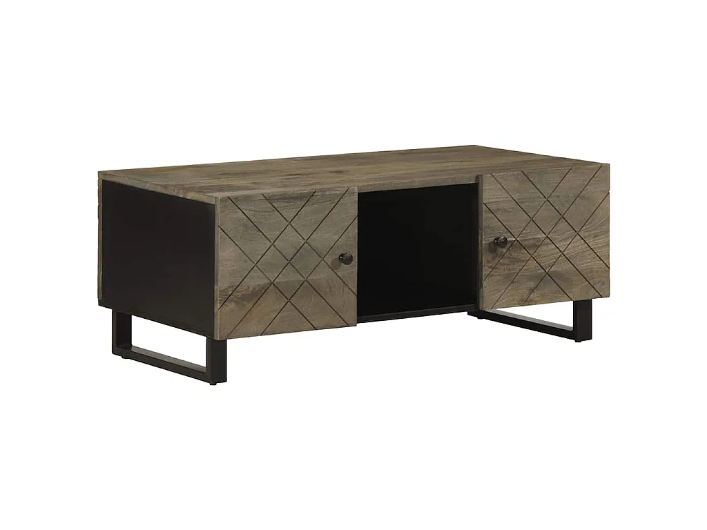 Couchtisch Schwarz 100x54x40 cm Massivholz Mango