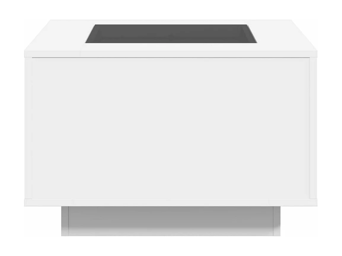 Table basse avec LED blanc 60x60x40 cm bois d'ingénierie