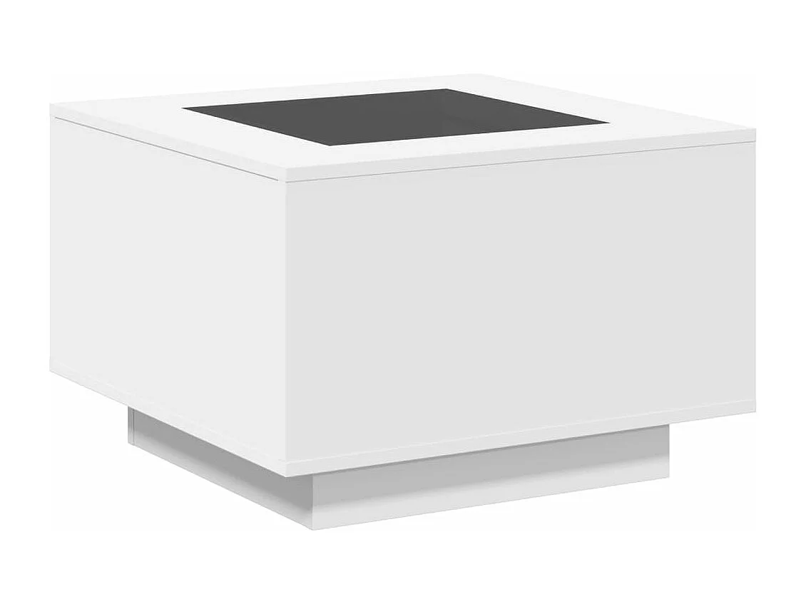 Table basse avec LED blanc 60x60x40 cm bois d'ingénierie