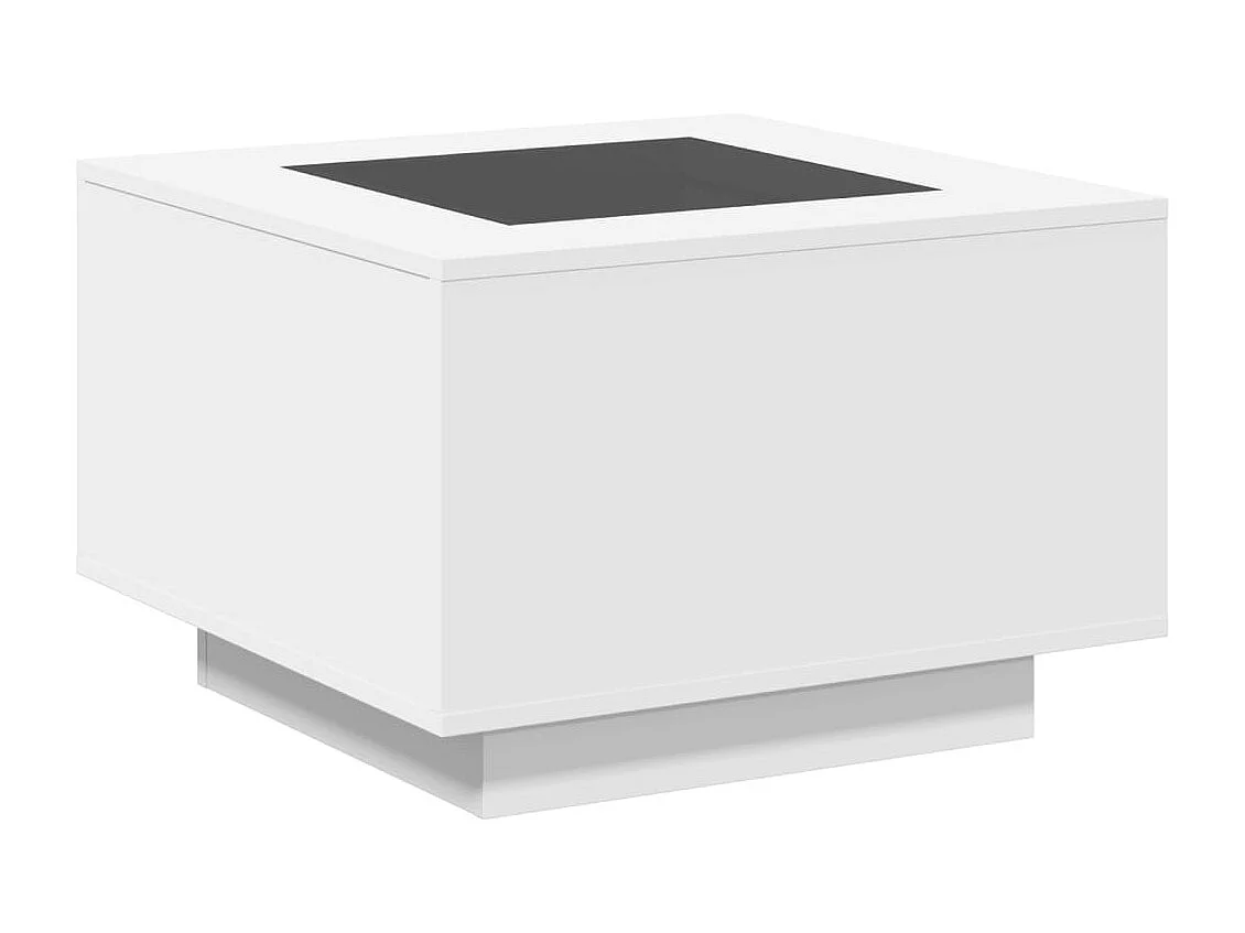 Tavolino Salotto con LED Bianco 60x60x40 cm Legno Multistrato