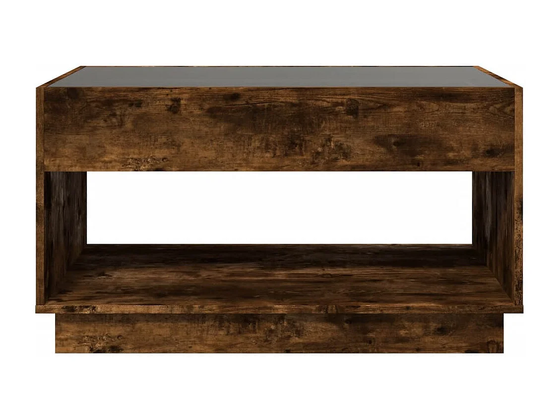Mesa de centro luzes LED Infinity 90x50x50 cm carvalho fumado