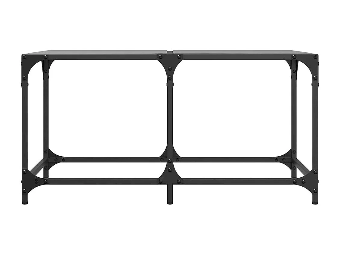 Table basse avec dessus en verre noir 78,5x40x40 cm acier
