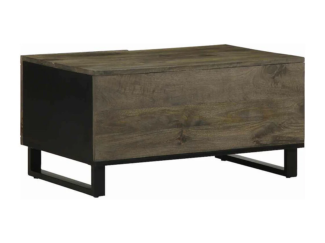 Table basse noir 80x50x40 cm bois massif de manguier