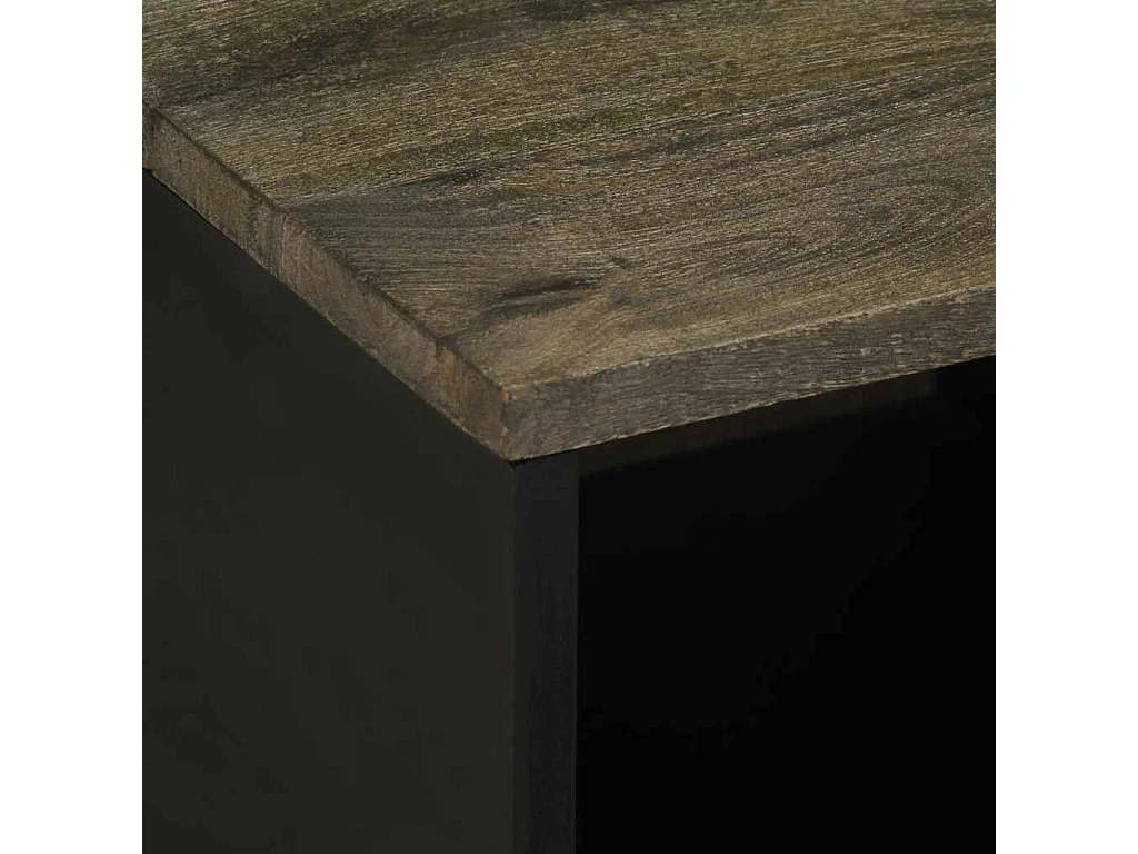 Table basse noir 80x50x40 cm bois massif de manguier