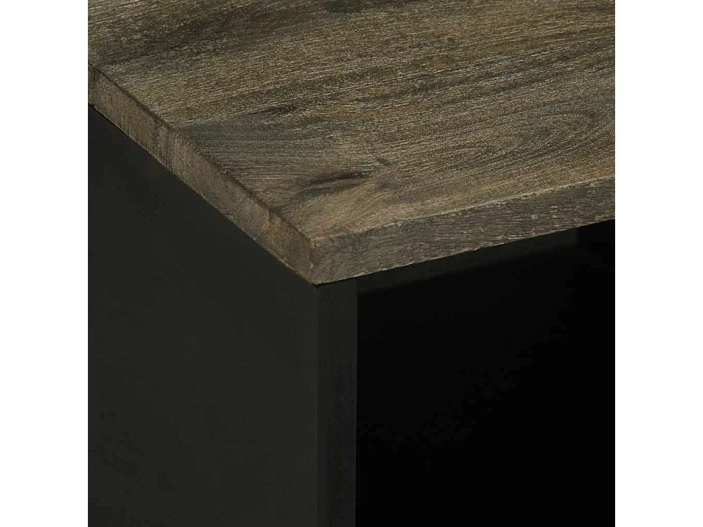 Table basse noir 80x50x40 cm bois massif de manguier
