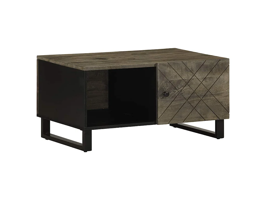 Mesa de centro 80x50x40 cm madeira de mangueira maciça preto