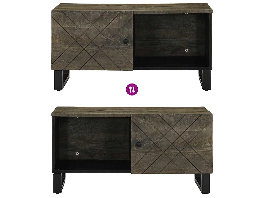 Mesa de centro 80x50x40 cm madeira de mangueira maciça preto
