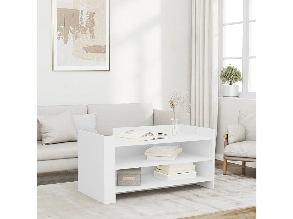 Couchtisch Weiß 100x50x50 cm Holzwerkstoff