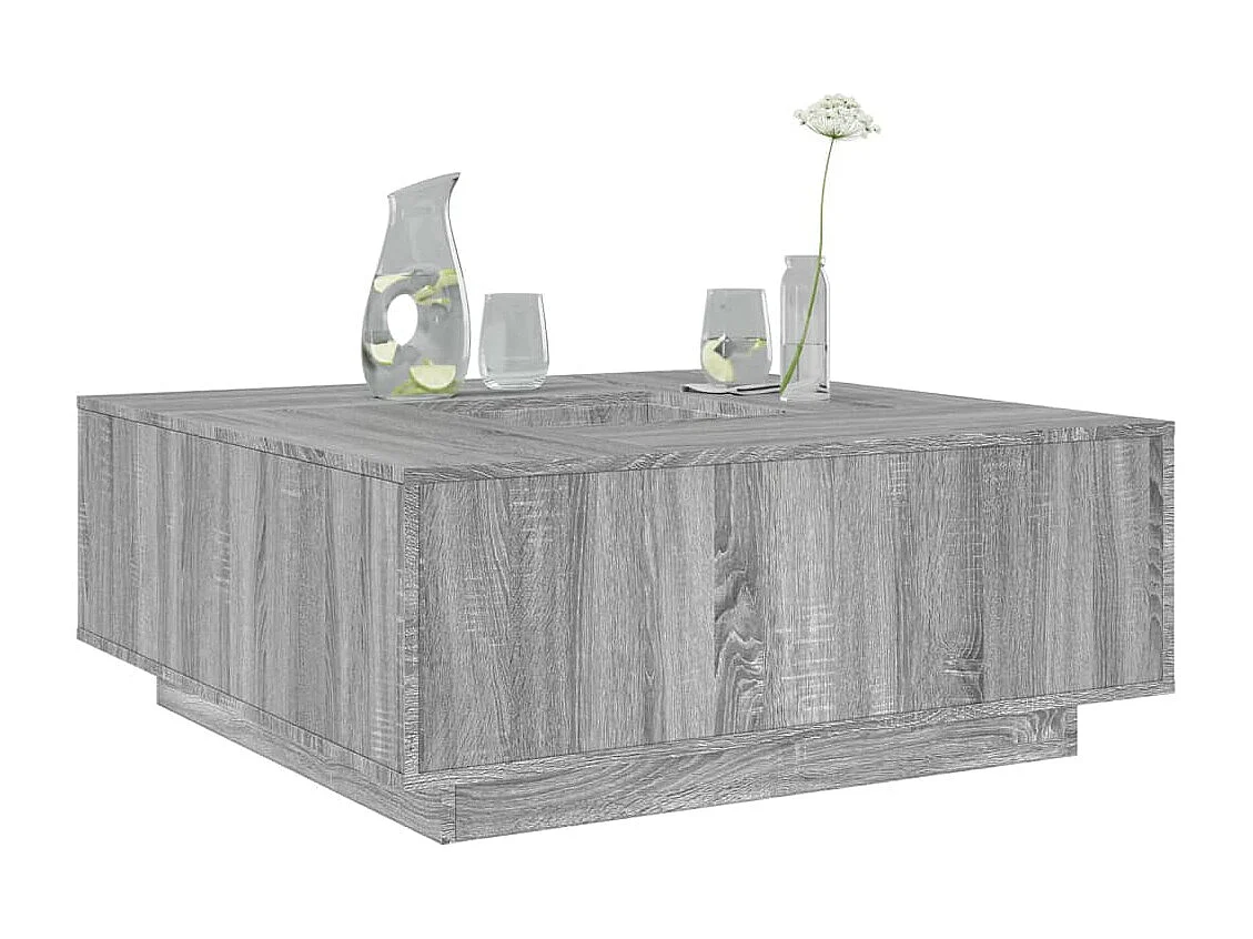 Mesa de centro 100x100x40 cm derivados de madeira cinza sonoma