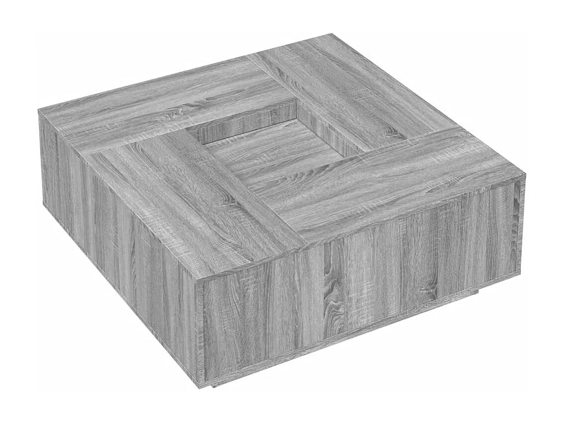 Mesa de centro 100x100x40 cm derivados de madeira cinza sonoma