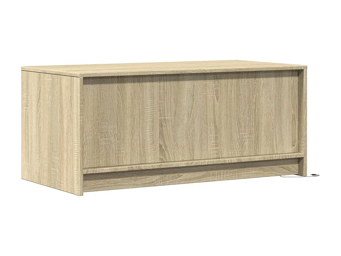 Table basse avec lumières LED chêne sonoma bois d'ingénierie