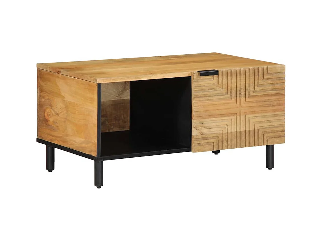 Table basse marron 80x50x40 cm bois de manguier massif