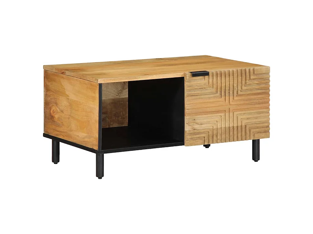 Table basse marron 80x50x40 cm bois de manguier massif