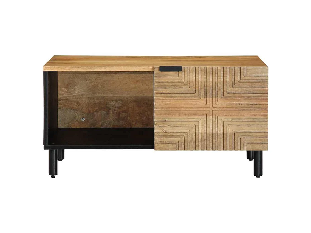 Table basse marron 80x50x40 cm bois de manguier massif