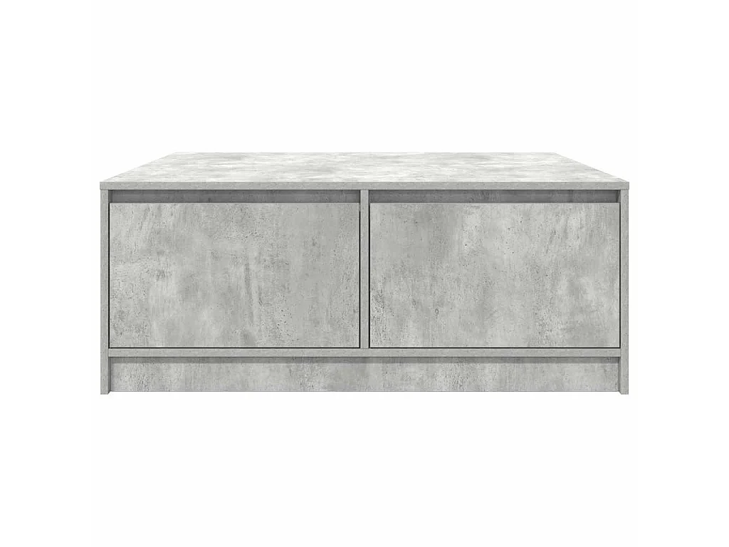 Table basse avec tiroirs gris béton 100x100x40 cm