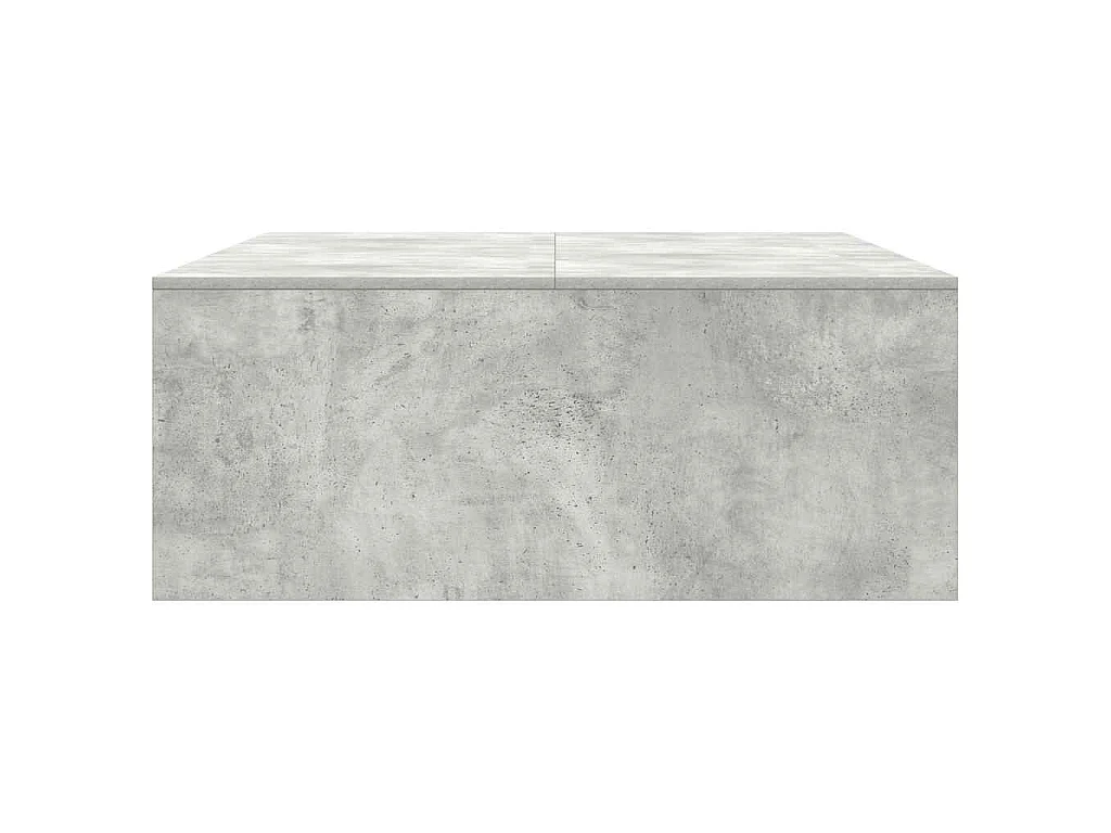 Table basse avec tiroirs gris béton 100x100x40 cm