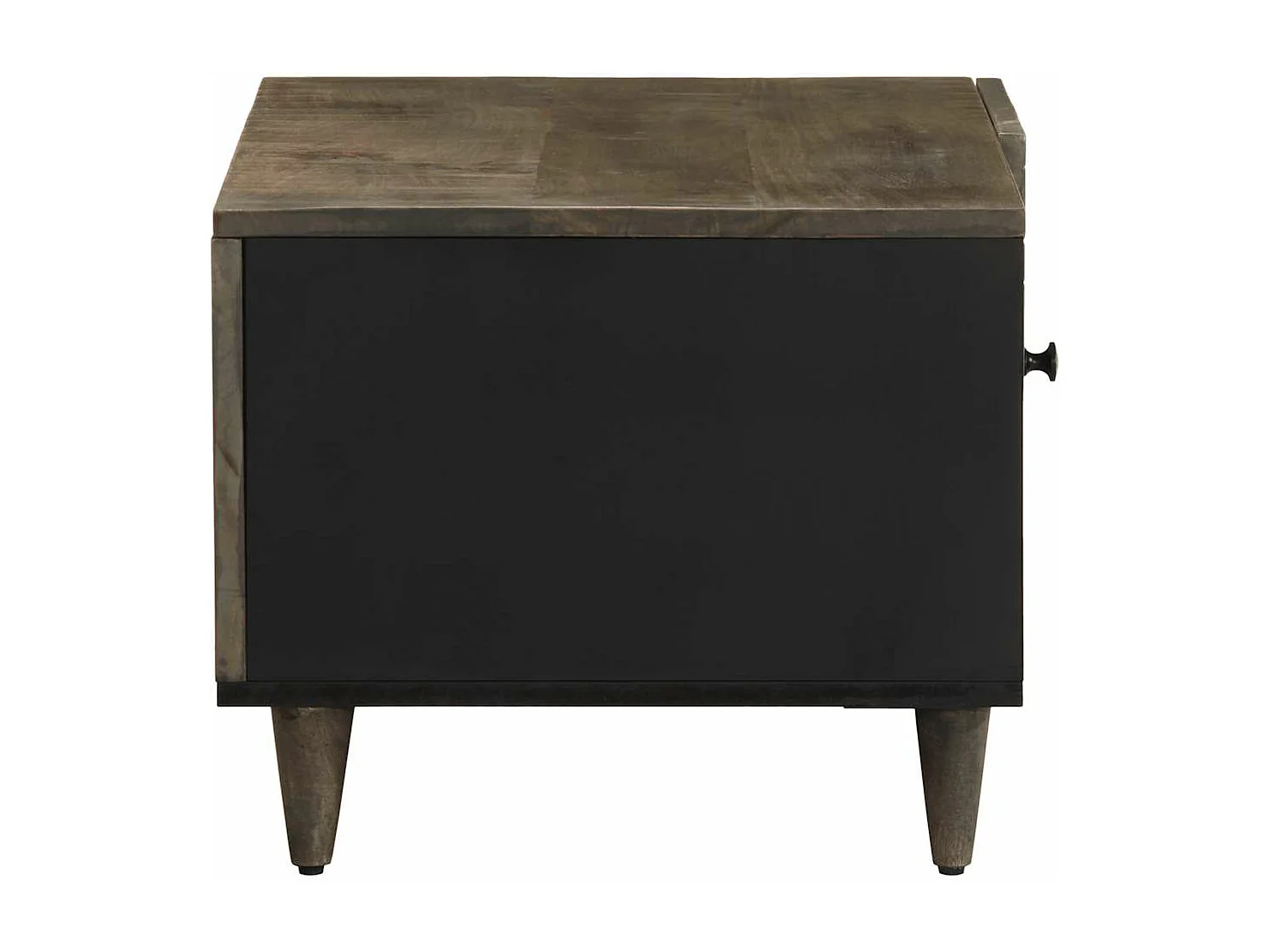 Table basse gris clair 80x50x40 cm bois de manguier massif