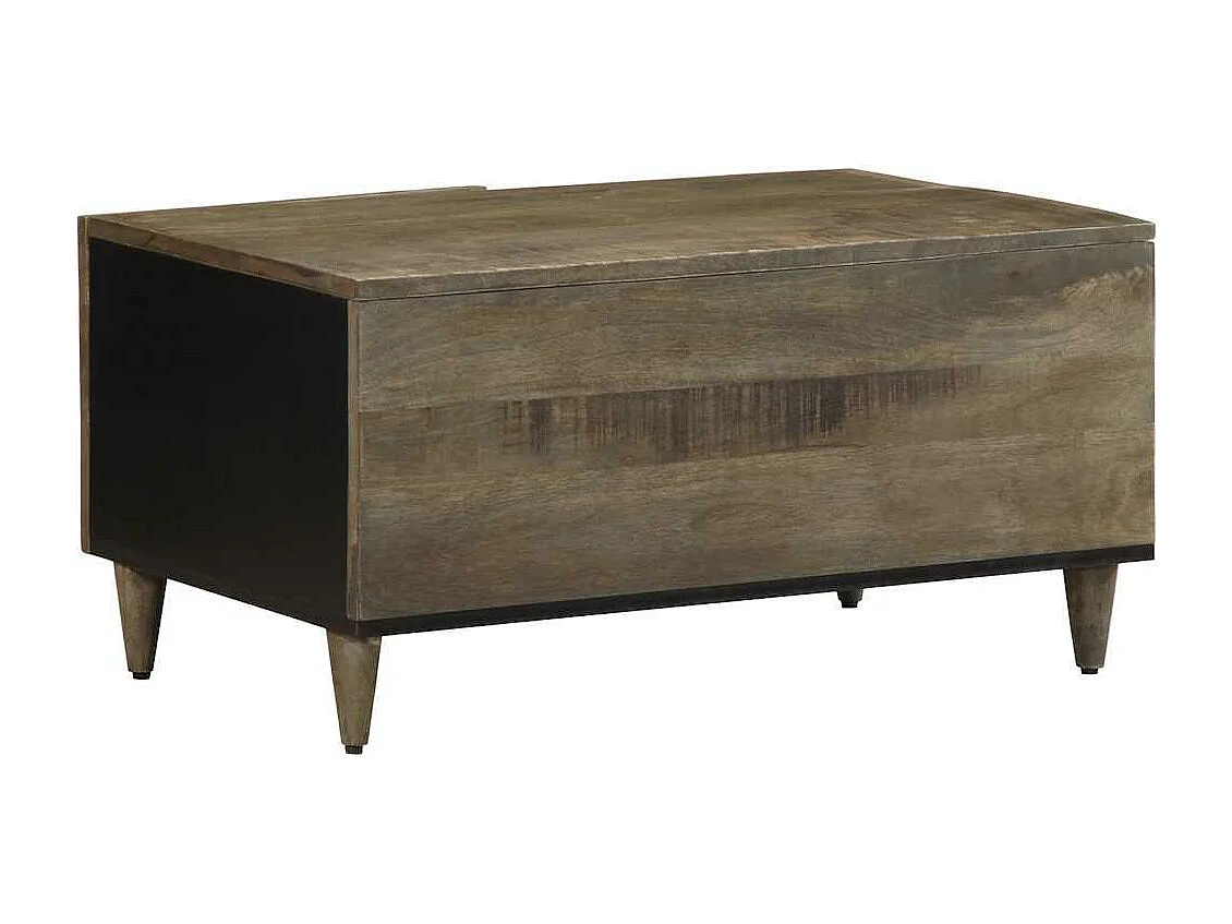 Table basse gris clair 80x50x40 cm bois de manguier massif