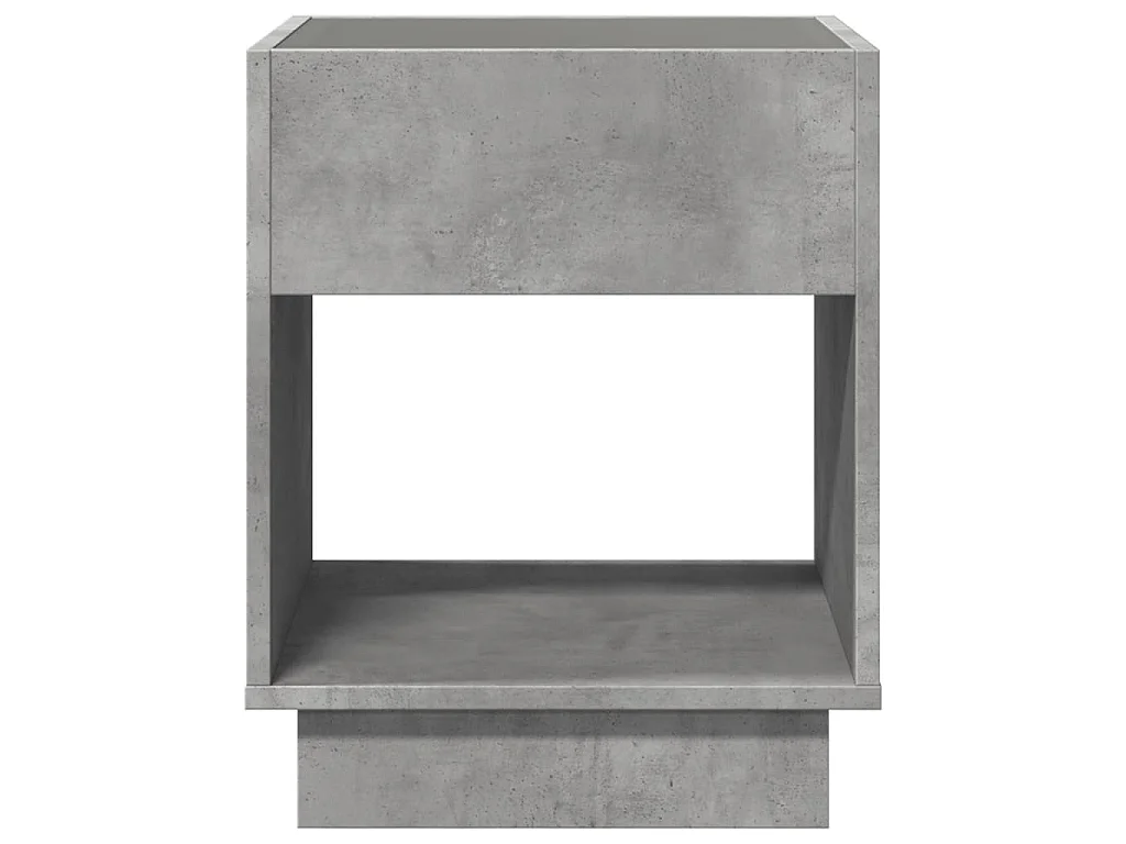 Table basse avec LED infini gris béton 40x40x50 cm