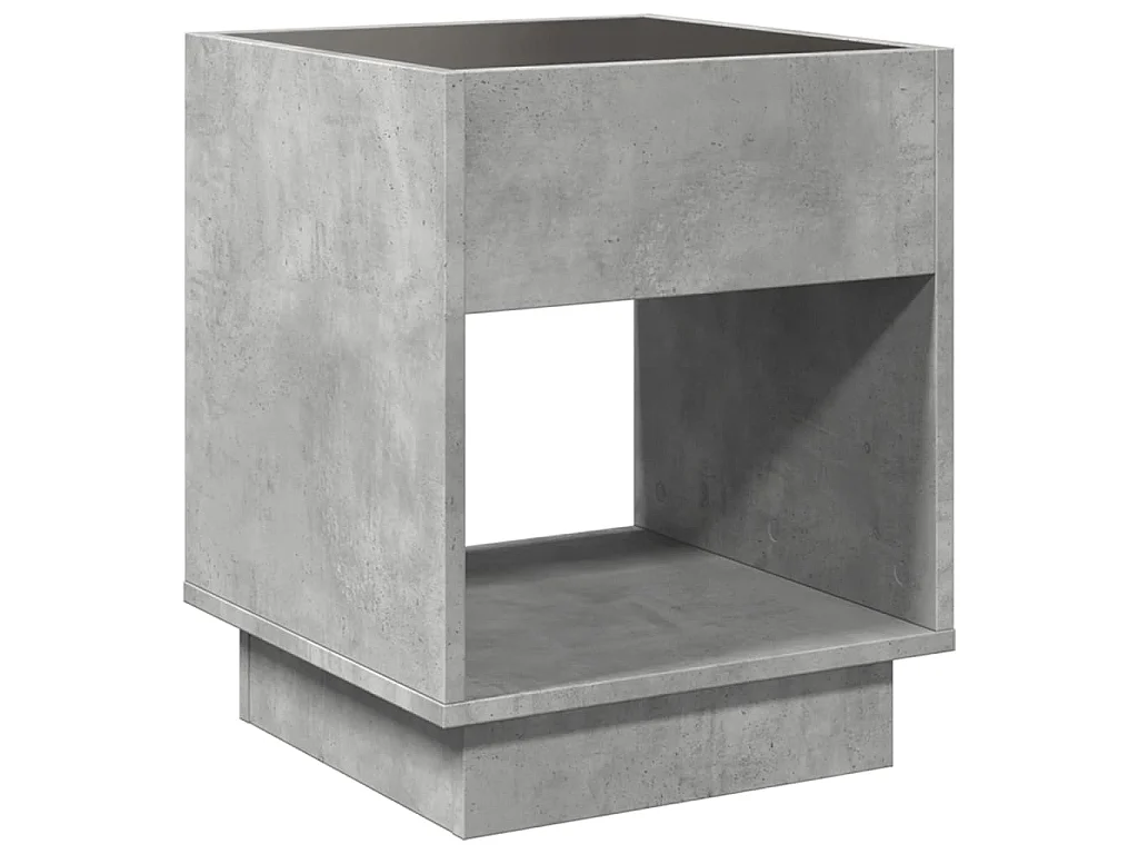 Table basse avec LED infini gris béton 40x40x50 cm
