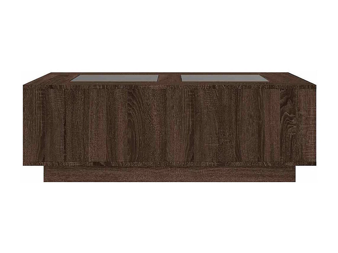 Table basse avec LED infini chêne marron 116x69x40 cm