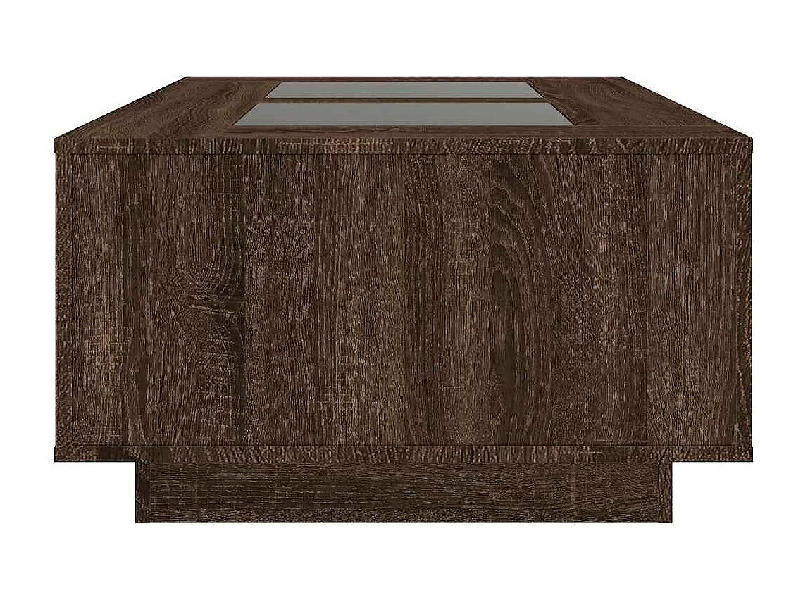 Table basse avec LED infini chêne marron 116x69x40 cm